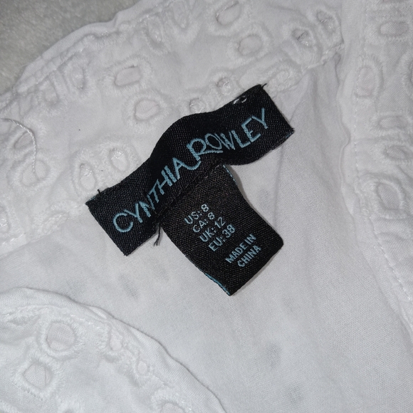 Cynthia Rowley White Sleeveless Cotton Eyelet Dress size 8 - Picture 5 of 11